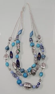 AVON MULTI-STRAND TURQUOISE COLOR NECKLACE & EARRINGS GIFTSET NEW IN BOX 2005 - Picture 1 of 8