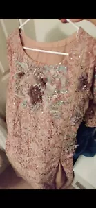 Elegant Rose Pink Pakistani Dress (Lowest Price Of The Season) 280$ Value - Picture 1 of 10