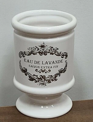 Soporte de cepillo de dientes de cerámica para baño Hotel Collection taza con patas lavanda perfume Foto 1 de 4