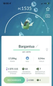 Pokémon Go Bargantua yeux bleus / Basculin blue eyes Trade - Imagen 1 de 2
