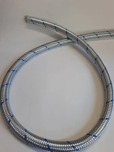 Porsche 356 Carrera Quad cam 15mm oil line period blue braided - Picture 1 of 2