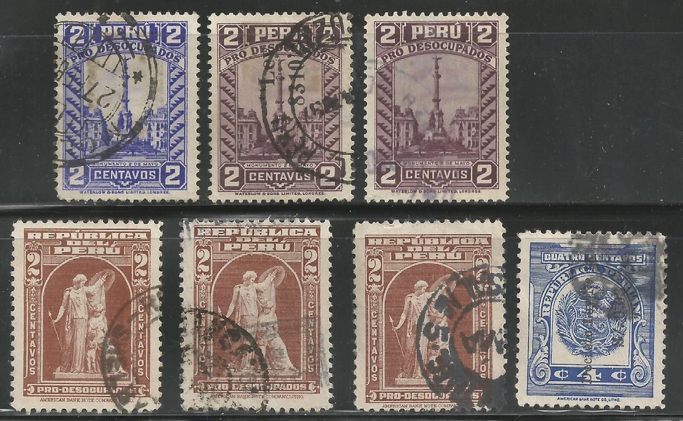 PERU - B.O.B. - Postal tax - Lot of 6 stamps -  Scott no. RA21 to RA29 - used - Image 1 of 1