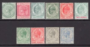 Gibraltar 1886-1926 QV-E7-GV Group of 10 Stamps Mint H CV$90 - Picture 1 of 1