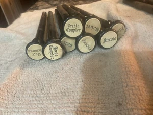 8 Antique Pump Organ Pulls Stops Organ Parts Lot B - Picture 1 of 5