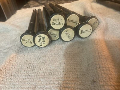 8 Antique Pump Organ Pulls Stops Organ Parts Lot B - Image 1 of 4