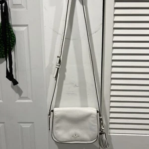 Kate Spade White Leather Crossbody With Removable Tassel - Picture 1 of 23