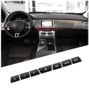 Glanz Schwarz Edelstahl Knopfreparaturabdeckung Passend Für Jaguar XF 2012-2015 - Picture 1 of 10
