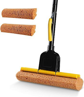Sponge Mop Home Commercial Use Tile Floor Wringing Iron Handle Pole 56.3Inch  • 29.57$