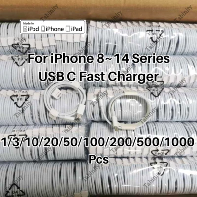Wholesale 20W USB-C to iPhone Cable Fast Charger Cord For iPhone 14 13 12 11 X 8 - Image 1 of 4
