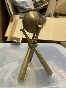Brass Baseball with 3 bats - Vintage Brass baseball with 3 bats stand - Picture 1 of 2