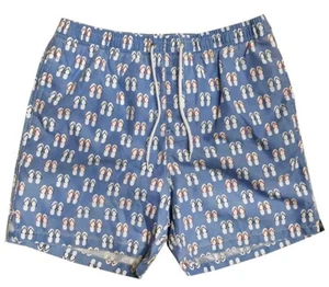 INGEAR Boy’s UPF50+ Swimsuit Shorts Sz 8/10 Blue Sandal Graphics Lined Trunks - Picture 1 of 3
