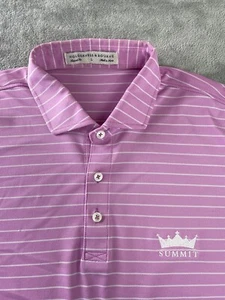 Pink Polo Golf Shirt Men’s Large Holderness & Bourne Tailored Fit Striped Summit - Picture 1 of 17