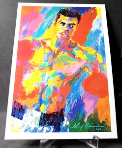 Seltene LeRoy Neiman 2000 Muhammad Ali Sportler des Jahrhunderts Postkarten - Bild 1 von 2