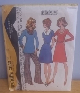 Vintage McCall's 3653 Pfund dünner Kleid Top Hose Muster Größe 14 Schnitt 1970er - Bild 1 von 4