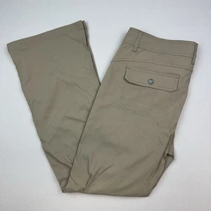 Prana Hiking Pants Womens 14 Regular Roll Tab Khaki Outdoor Bootcut - Picture 1 of 5