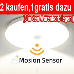 LED Deckenleuchte mit Bewegungsmelder Sensor Lampe Innenbeleuchtung Deckenlampe - Bild 1 von 14