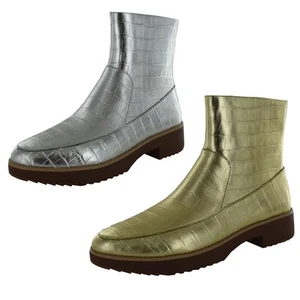 Fitflop Womens Kinbey Croc Embossed Ankle Boot Shoes - Picture 1 of 7