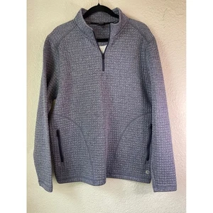 Solaris Men's Quarter Zip Pullover Blue Textured Knit Long Sleeve Sweater - Picture 1 of 3