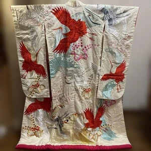 A Uchikake, Kakeshita, Nagajuban, Kakeshita Obi, set di 4 sposa bianco - Foto 1 di 16