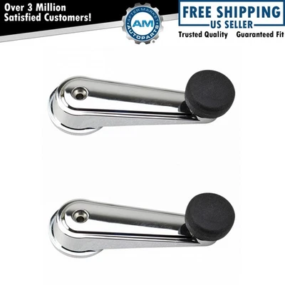 车窗曲柄铬和黑色 LH 右握一对适用于重型 Mack 卡车 全新 — 第 1/3 张图片