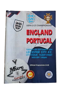 England V Portugal U21 06/09/1994 Filbert Street Leicester - Picture 1 of 2