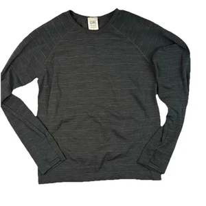 ATHLETA GIRL POWER UP CHARCOAL GRAY SHIMMER TOP YOGA ACTIVEWEAR SIZE L 12 - Picture 1 of 4