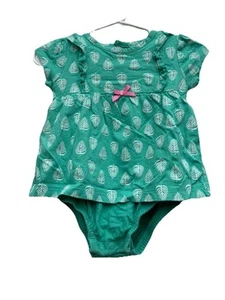Just One You Baby Romper Floral Green Size6 Month  - Picture 1 of 8