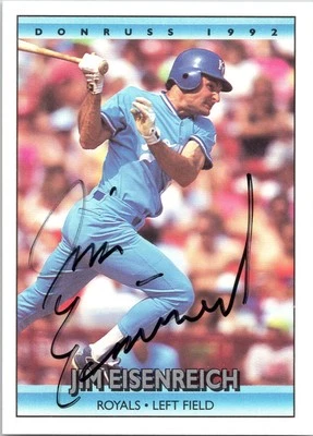 Jim Eisenreich Signed 1992 Donruss Kansas City Royals #297 Autographed - Image 1 of 2
