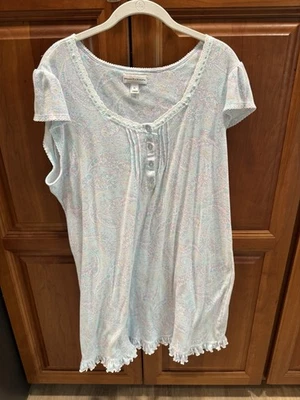 Camisola feminina Miss Elaine azul paisley tamanho XL - Imagem 1 de 4