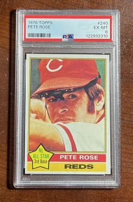 1976 Topps Pete Rose🌹PSA 6🚀EX-MINT💎Just Graded🔥Vintage🚨Reds⚾️Tough Card! - Image 1 of 2
