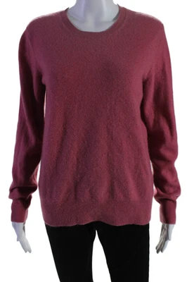 Suéter tejido acanalado cuello redondo cachemir rosa talla L de Neiman Marcus para mujer Foto 1 de 4