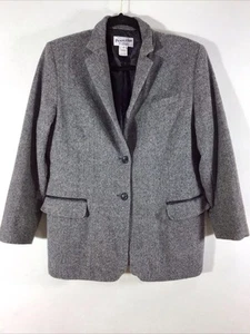 Vintage Pendleton Blazer Jacket Women's 12 Gray 100% Wool Made in USA - Picture 1 of 19