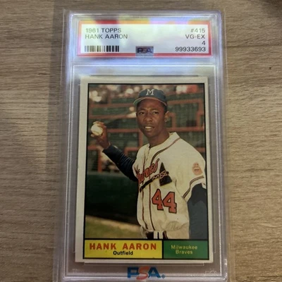 Hank Aaron Topps 1961 PSA 4 Foto 1 de 2