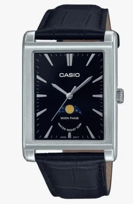 Nuevo Casio MTP-M105L-1AVDF Ejecutivo Fase Lunar Unisex Esfera Negra Foto 1 de 2