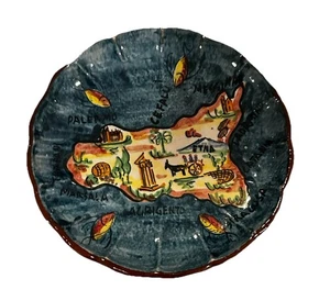 Vintage Sizilien Palermo Italien handbemalt lebendig Schmuck Schale 4,5" - Bild 1 von 5