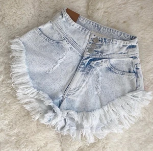NWT Tacoola Denim Shorts Size 28 Au 10 High Rise BELLA DONNA Light Wash Shorts - Bild 1 von 12