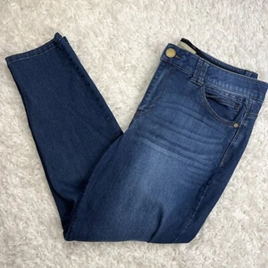 Pantalones de mezclilla para mujer Democracy Ab Solution talla 16 azules ajustados tiro medio lavado medio - Imagen 1 de 12