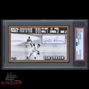 Don Larsen signed 3x5 Custom Card Cut PSA DNA Slabbed Yankees Auto C1957 - Picture 1 of 1