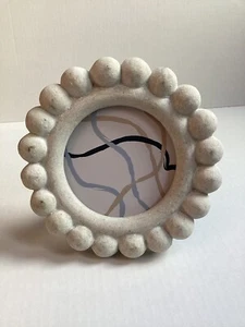 One Design Home ~ grauer Stein runder rustikaler abstrakter Bilderrahmen passt 4" Foto - Bild 1 von 5