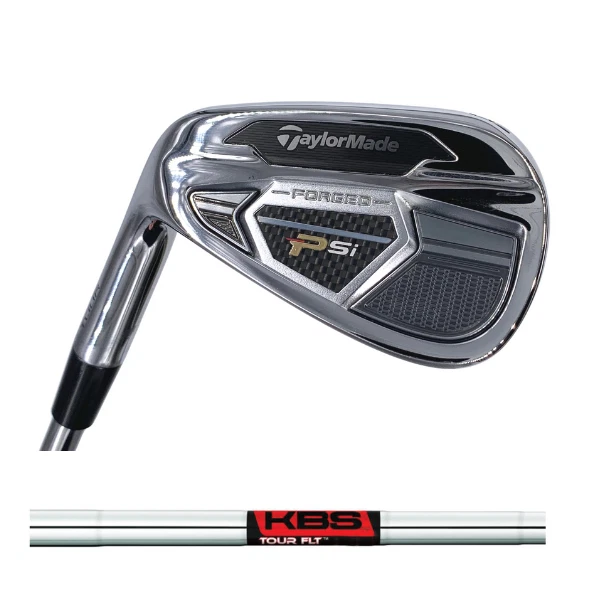Left Handed TaylorMade Psi Tour Irons, KBS Tour FLT 120 Stiff Flex Shaft - Image 1 of 1