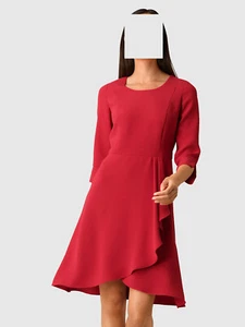 Alba Moda Strech Kleid rot in Wickeloptik Gr. 48 0522297115 - Bild 1 von 7