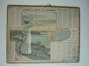 CALENDRIER / ALMANACH DES POSTES / 1913 / COUCHER DE SOLEIL 26,5 x 21 - Imagen 1 de 2