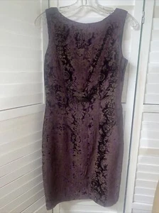 Vintage 90s Carole Little Purple Velvet Formal Prom Dress Lined Sz Medium - Picture 1 of 7
