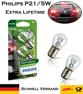 2x Philips Ecovision P21/5W 12V 12499LLECOB2 Tagfahrlicht Bremslicht Auto Lampe - Picture 1 of 3