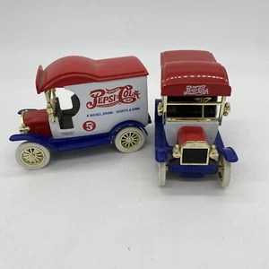 Lot of 2 Vintage 1912 Delivery Car Gearbox Pepsi-Cola co. Coin Bank - Picture 1 of 9