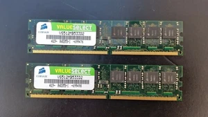 512MB  X2   Corsair VS512MB533D2 PC2-4200U 533MHz DDR2 Non-ECC Desktop/PC Memory - Picture 1 of 2