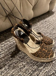 Saint Laurent Leopard Espadrille Wedges Shoes Women’s 6 - Picture 1 of 5
