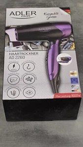 Adler Reise-Haartrockner 1600W klappbarer Griff Kaltstufe AD 2260 Lila - Bild 1 von 12
