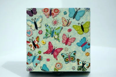 Wood handmade hinged medium storage/trinket box decoupage Butterfly blue - Image 1 of 4