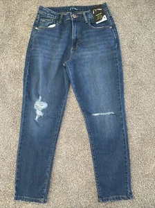 NWT Girls Art Class High Rise Ankle Length Distressed Relaxed Taper Jeans Sz 16 - Picture 1 of 6